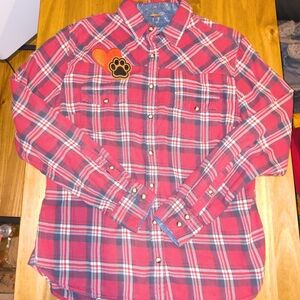 JACHS Girlfriend Red and Blue Plaid Shirt